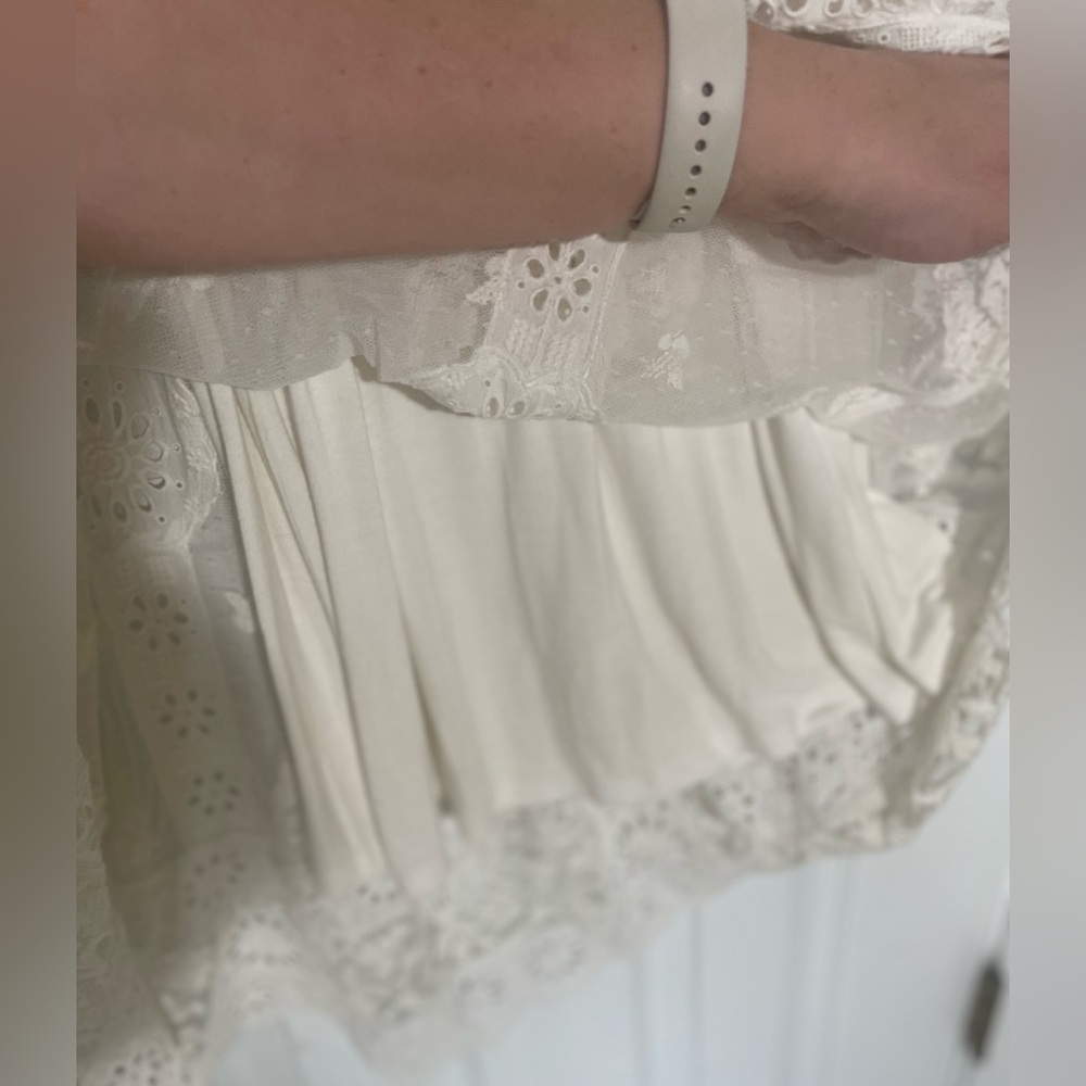 Sundance Dress Maxi Size Medium White Cream Embroidered Mesh Boho Spring Bridal - Picture 10 of 11